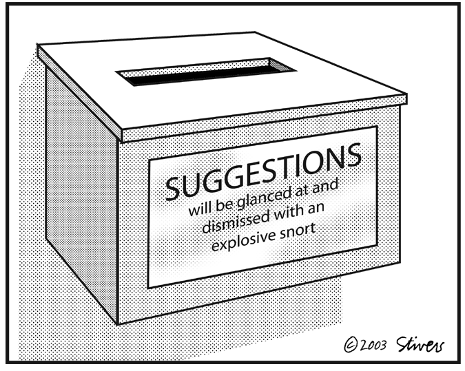 Suggestion box | Stivers Cartoons Suggestion box | Stivers Cartoons