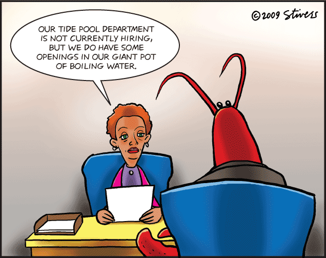 Lobster job interview | Stivers Cartoons