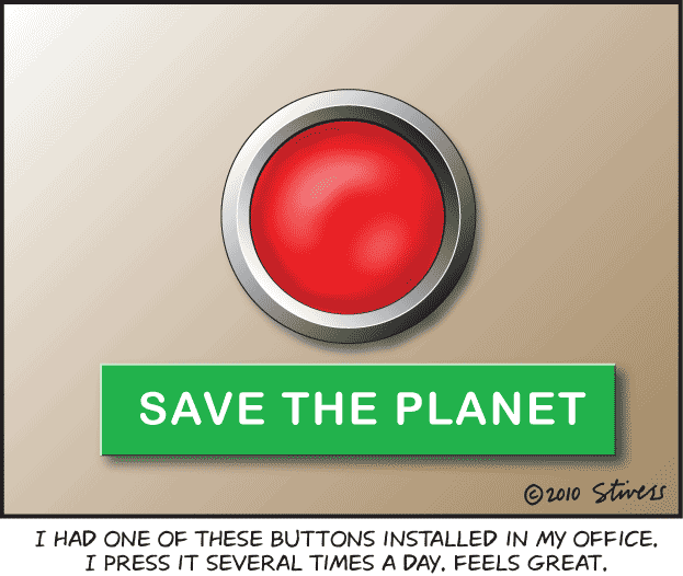 Button to save the earth