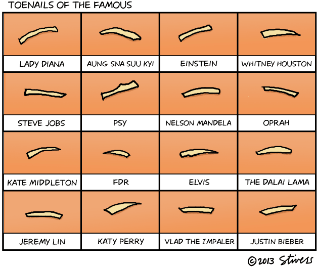 Toenails of the famous