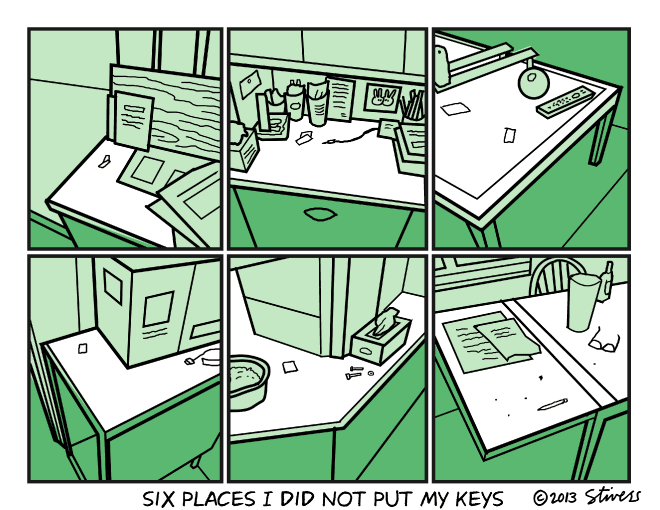 Six places I did not leave my keys