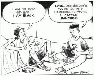 Stivers cartoon run  2-1-01 I am so black